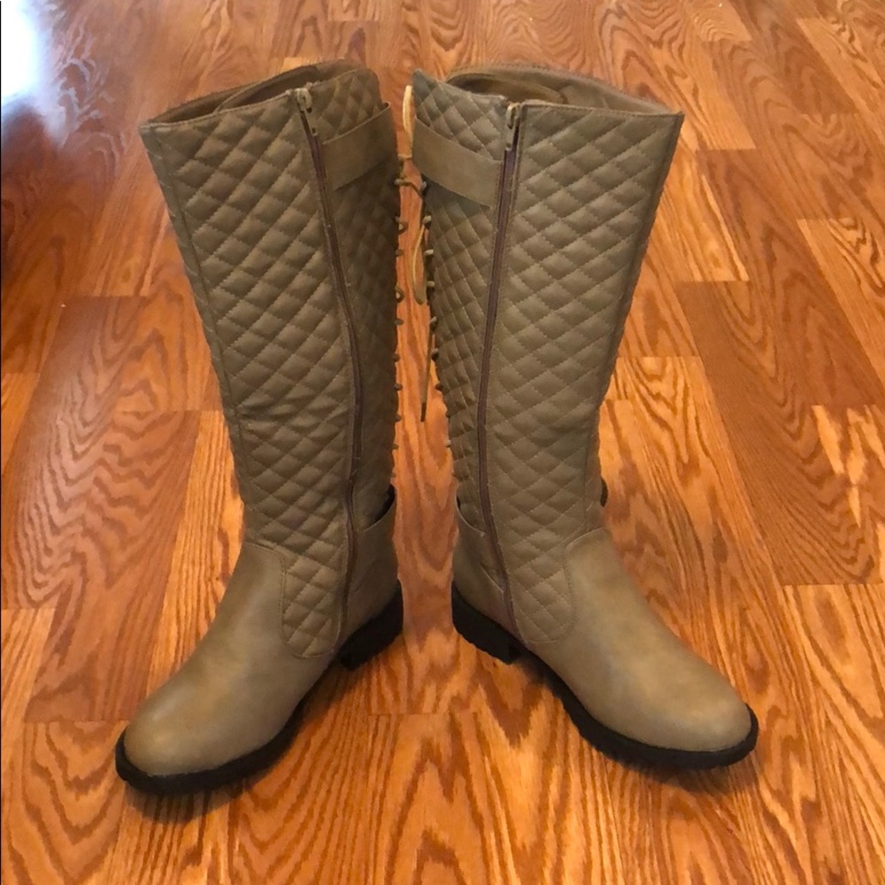CA Collection Tall, Quilted, Lace-Up Boots